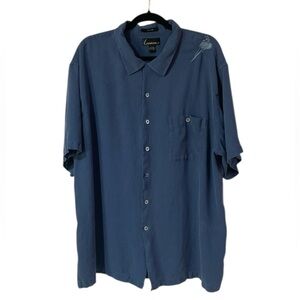 Luau Shirt Finest 100% Silk Button Up Short Sleeve Embroidered Pocket Size 2XL